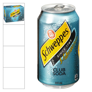 Schweppes Club Soda Soft Drink | 355ML/Unit, 12 Units/Case