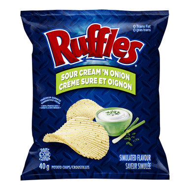 Ruffles Sour Cream And Onion Potato Chips | 40G/Unit, 48 Units/Case