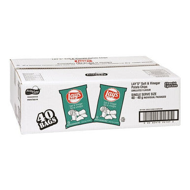 Lay's Salt & Vinegar Potato Chips | 40G/Unit, 40 Units/Case