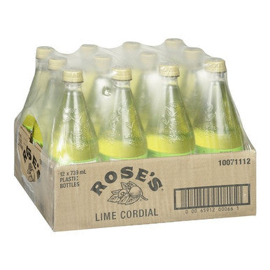 Roses Cordial Lime Bar Mix, Polyethylene | 739ML/Unit, 12 Units/Case