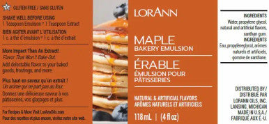 LorAnn Oils Authentic  Maple Syrup Bakery Emulsion 1 Gallon