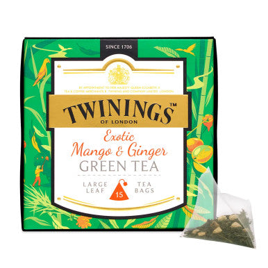 Twinings Green Exotic Mango & Ginger Leaf Pyramid Tea - 100/Case(2/CASE)