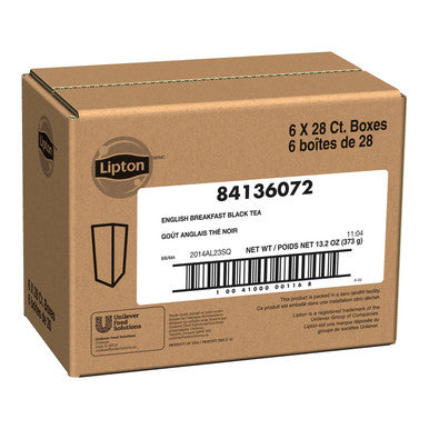 Lipton English Breakfast Black Tea - 28/Unit, 6 Units/Case