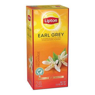 Lipton Black Earl Grey Tea, Subtle Bergamot - 2.2g, 28/Unit, 6 Units/Case