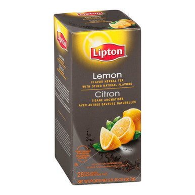 Lipton Lemon Herbal Tea, Natural Flavors - 28/Unit, 6 Units/Case