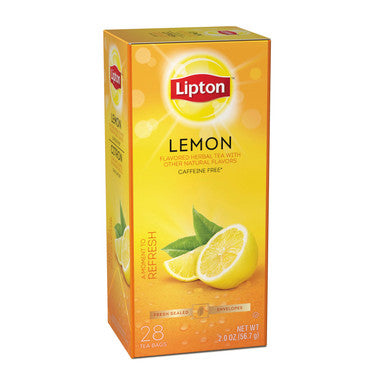 Lipton Lemon Herbal Tea, Natural Flavors - 28/Unit, 6 Units/Case