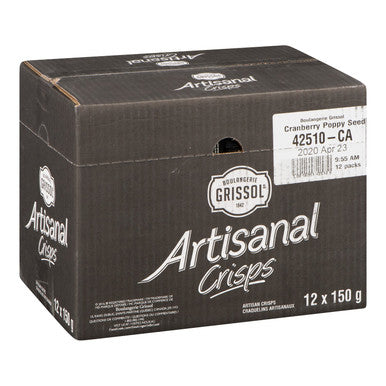 Artisinal Artisan Cranberry Poppy Seed Crackers | 150G/Unit, 12 Units/Case