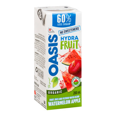 Oasis Watermelon Apple Hydrafruit Juice Boxes, Box | 200ML/Unit, 30 Units/Case
