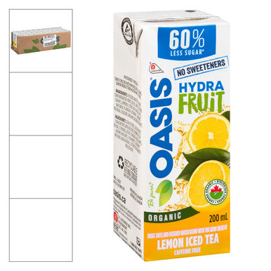 Oasis Lemon Iced Tea Hydrafruit Juice Boxes | 200ML/Unit, 30 Units/Case