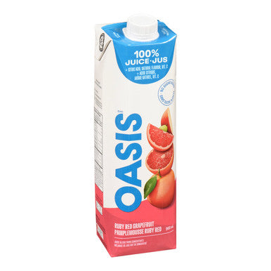 Oasis Ruby Red Grapefruit Juice, 100 Percent, Tetra | 960ML/Unit, 12 Units/Case