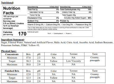 Pure Craft Beverages Sweet Pineapple Cream Soda Syrup 2.5 Gallon Bag in Box
