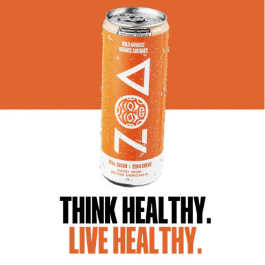 ZOA ZERO SUGAR ENERGY DRINK Wild Orange 12oz/355ml (12/Pack)