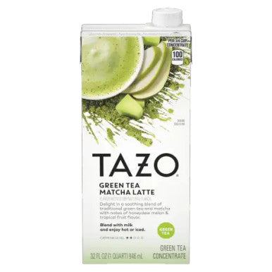 TAZO Green Tea Matcha Latte 1:1 Concentrate | 946ml/32 Fl Oz | 12/CASE