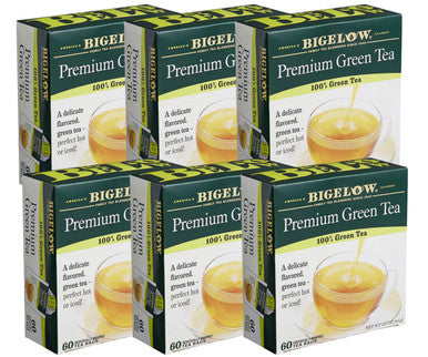 Bigelow Premium Natural Green Tea Bags - 60-Count Box (6/Case)