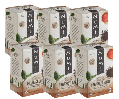 Numi Breakfast Complex Blend Organic Tea Bags - 18-Box (6/Case)