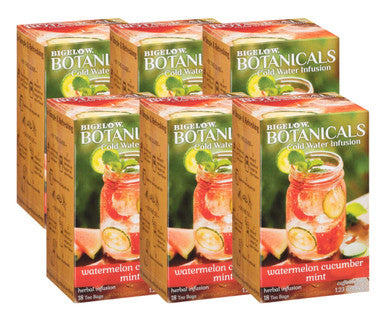 Bigelow Cold Water Infusion Watermelon Cucumber Mint Tea Bags 18 Box (6/Case)