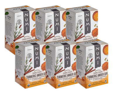 Numi Turmeric Amber Sun Organic Far Trade Tea Bags - 15/Box (6/Case)