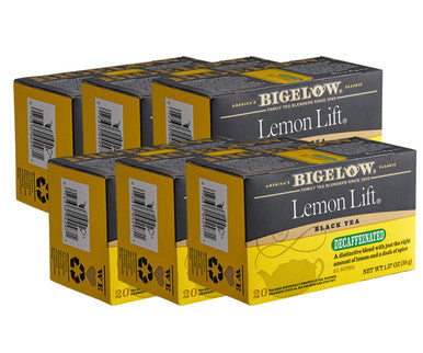 Bigelow Decaffeinated All-Natural Lemon Lift Tea Bags - 20/Box (6/Case)