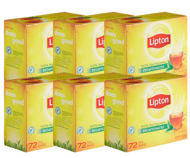 Lipton Naturally Decaffeinated Black Tea Bags - 72-Count (6/Case)
