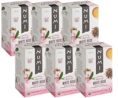 Numi's White Rose Organic Gluten-Free Tea Bags - 16/Box (6/Case)