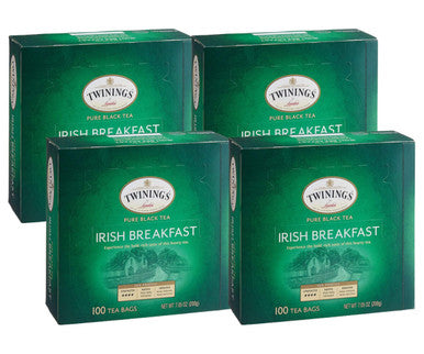 Twinings Irish Breakfast Premium Black Tea Blend Bags - 100/Box(4/CASE)