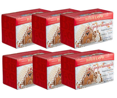 Bigelow Ginger Snappish Herbal Tea Bags - 18/Box | Spicy & Sweet (6/Case)