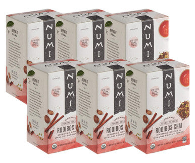 Numi Rooibos Chai Organic Fair Trade Tea Bags - 18/Box (6/Case)