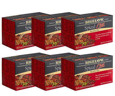 Bigelow All-Natural Spiced Chai Tea Bags - 20-Count Box (6/Case)