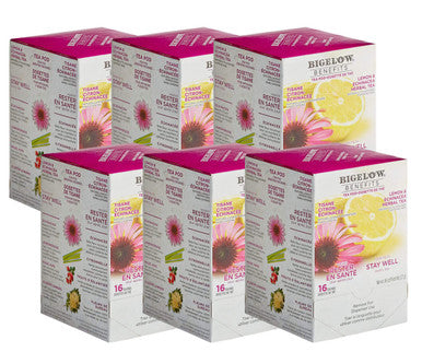 Bigelow Benefits Lemon and Echinacea Herbal Tea 16/Box (6/Case)