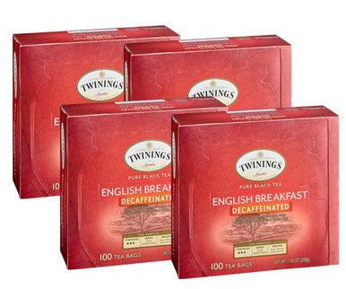 Twinings English Versatile Brewing Decaffeinated Tea Bags - 100-Box(4/CASE)