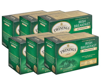 Twinings Irish Individually Wrapped Decaffeinated Tea Bags - 20-Box(6/CASE)