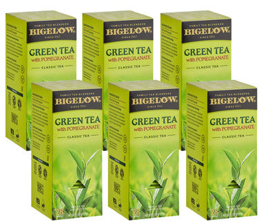 Bigelow Fruity Pomegranate Green Tea Bags - 28-Count Box (6/Case)