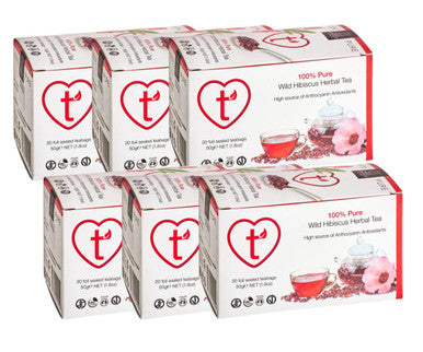Wild Hibiscus Heart-Tee Hibiscus Herbal Tea Bag - 20-Box(6/CASE)