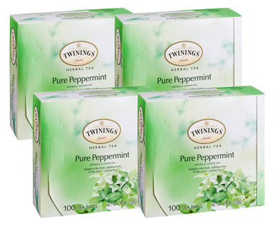 Twinings Pure Peppermint Refreshing Herbal Tea Bags - 100-Box(4/CASE)