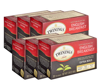 Twinings English Breakfast Extra Bracing Boldness Tea Bags - 20/Box(6/CASE)