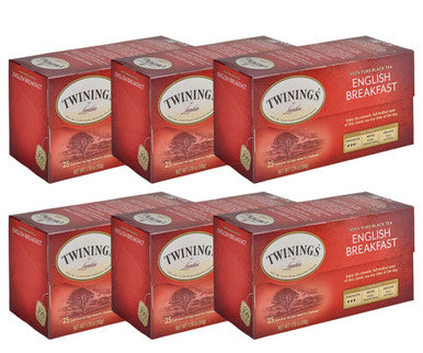 Twinings English Breakfast Premium Tea Bags - 25-Box(6/CASE)