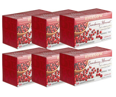 Bigelow Cranberry Cinnamon Harvest Herbal Tea Bags - 18/Box (6/Case)