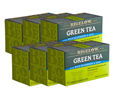 Bigelow Green Tea with Blueberry Acai Exotic Flavors 20/Box (6/Case)