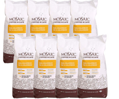 Mosaic Colombian Coffee, 100 Percent, Whole Bean | 2LB/Unit, 8 Units/Case