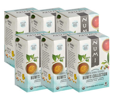Numi Organic Hot or Cold Brew Tea Bag Collection - 16/Box (6/Case)
