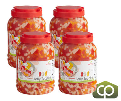 Bossen Assorted Rainbow Jelly Topping 8.38 lb. (3.8 kg) - 4/Case | Sweet Sugar