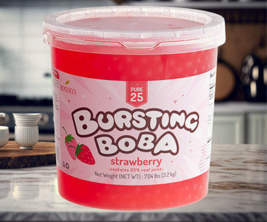 Bossen 7.26 lb. Pure25 Strawberry Bursting Boba Pearls