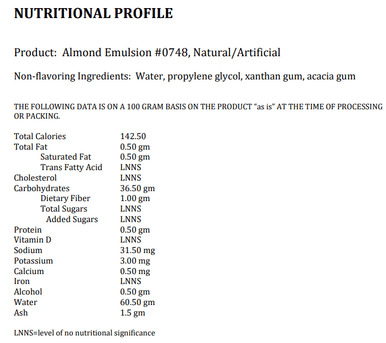 LorAnn Oils 1 Gallon Robust Almond Water-Based Bakery Emulsion