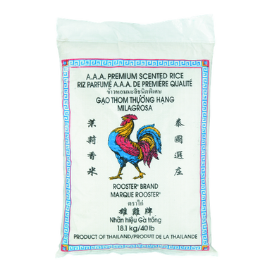ROOSTER Scented Jasmine Rice Bulk 18.1 kg/39lbs