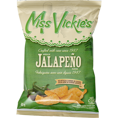 MISS VICKIES Kettle Cooked Potato Chips, Jalapeno, Vending Chips 40x40.0 g