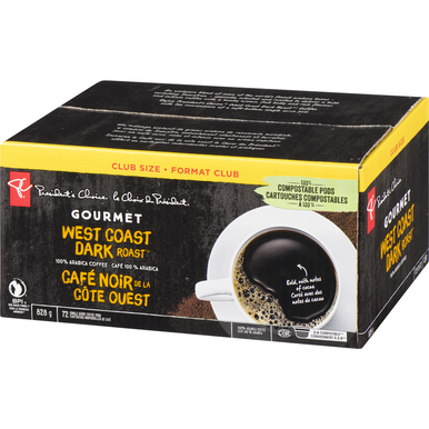 PRESIDENT'S CHOICE Gourmet West Coast Dark Roast Coffee Pods 72 ea