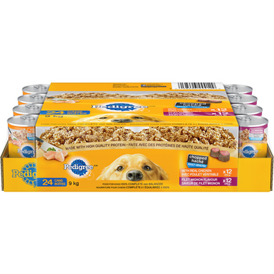 PEDIGREE Wet Chopped Ground Dinner 24ct pack (Chicken and Filet Mignon) 9 kg