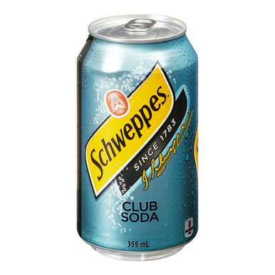 Schweppes Club Soda Soft Drink | 355ML/Unit, 12 Units/Case