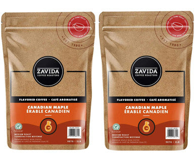Zavida Canadian Maple Whole Bean Coffee - 2 x 907 g