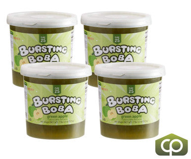 Bossen Pure25 Green Apple Bursting Boba 7.26 lb. (3.29 kg) - 4/Case Real Green